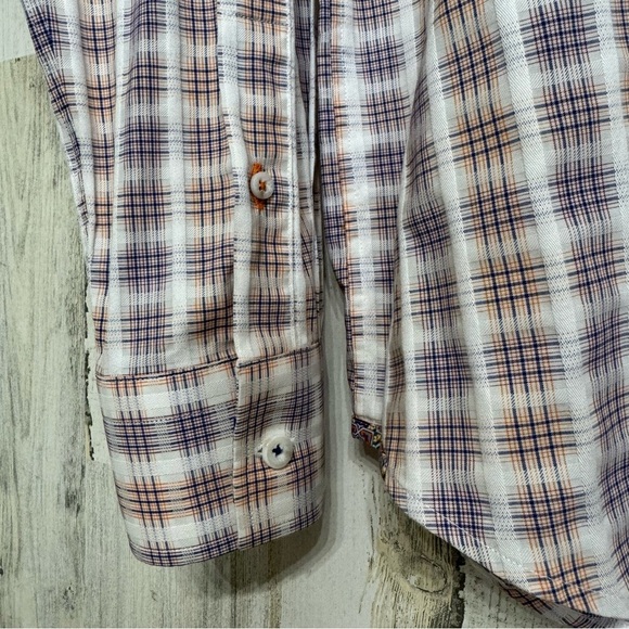 Robert Graham Tailored Fit Button Down Flip Cuff Shirt Mens Size XL - Picture 5 of 12
